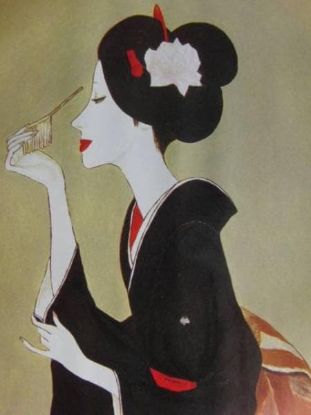 高沢　圭一、かんざし、希少な画集より、新品高級額装付、版上サイン入り