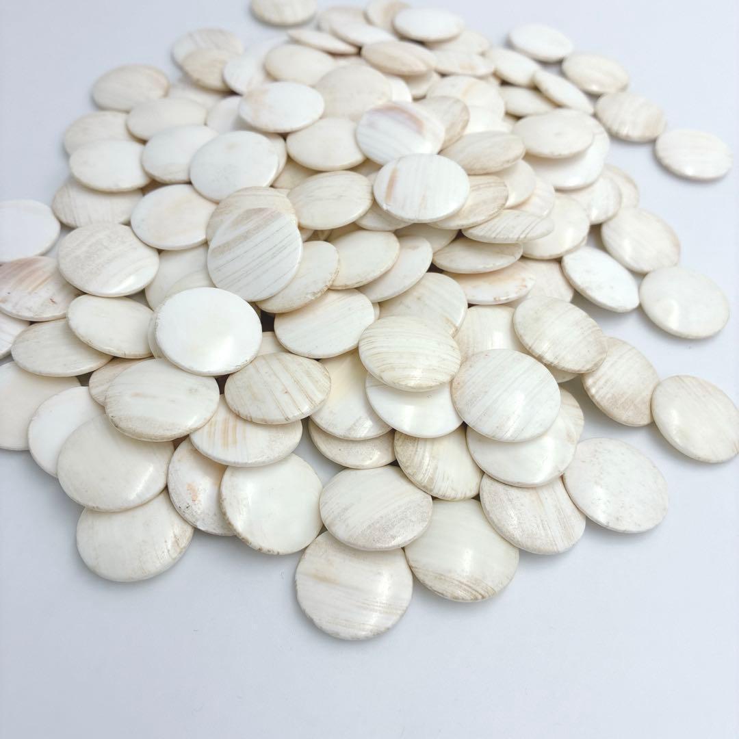 【希少】本蛤（はまぐり）碁石 20号 21号 薄型 和囲碁 石 白石 黒石