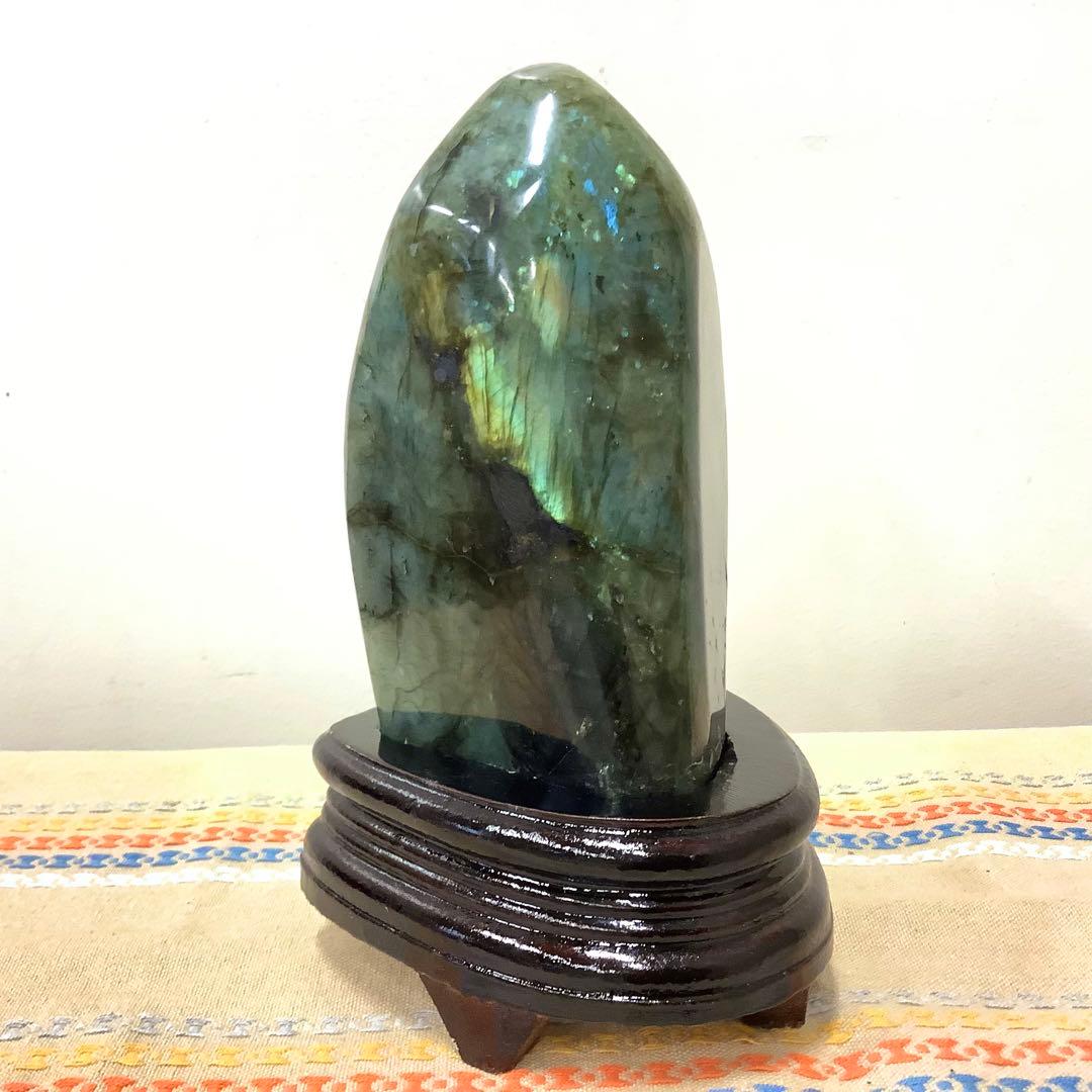 【前世の記憶、魂の学び】特大サイズ！天然石 ラブラドライト 原石置き物