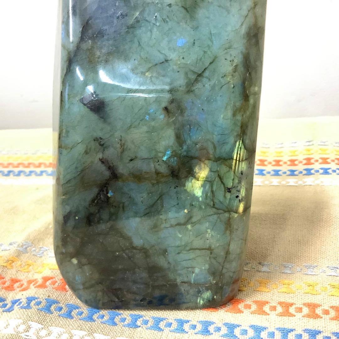 【前世の記憶、魂の学び】特大サイズ！天然石 ラブラドライト 原石置き物