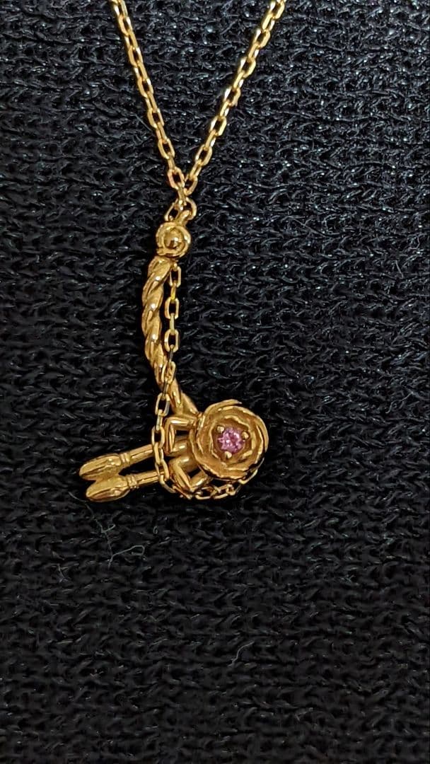 【最終値下げ】ユートレジャー歌仙兼定　ピンクゴールド×ピンクトルマリンネックレス