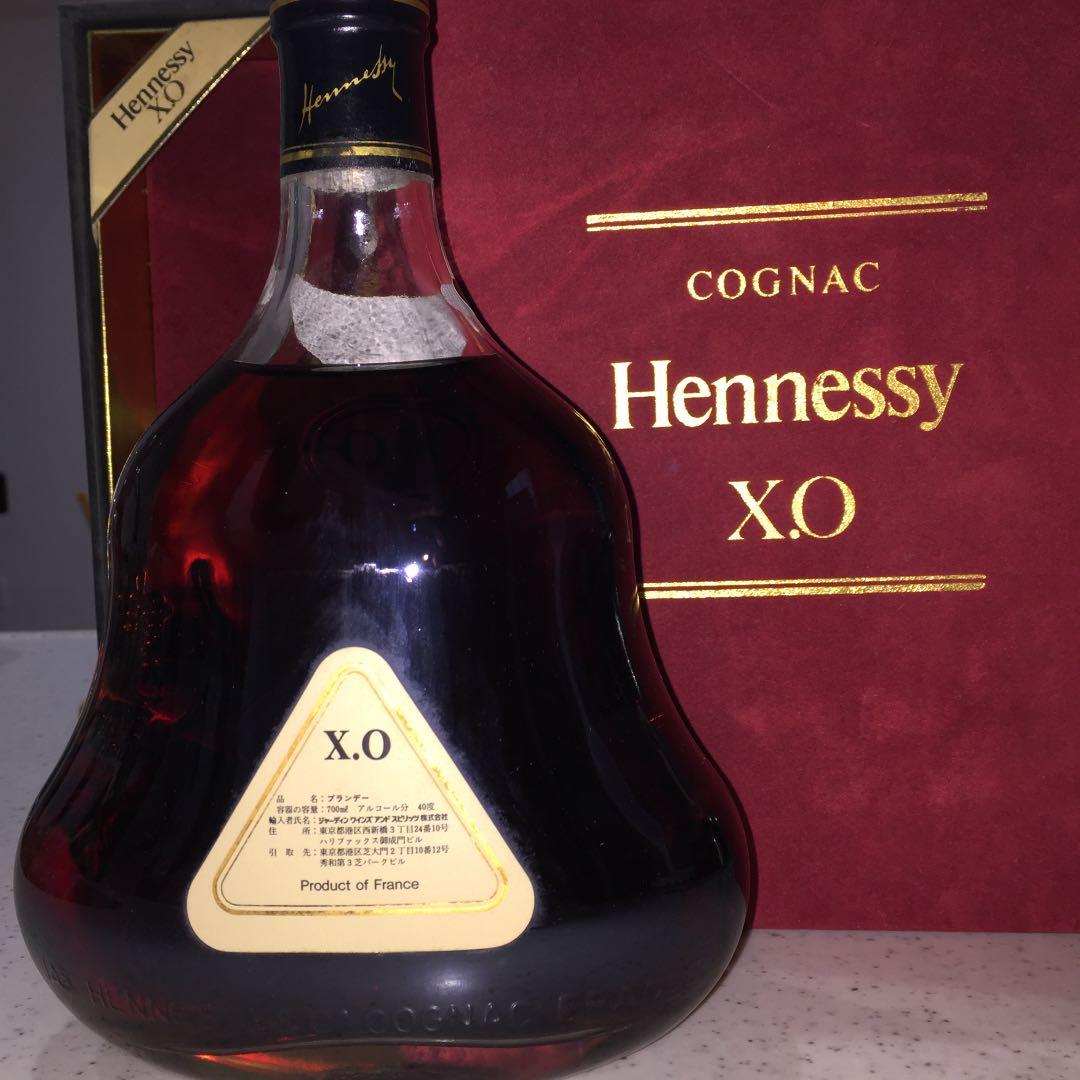 古酒 コニャック、ヘネシーブランデーXO、赤ベルベット箱