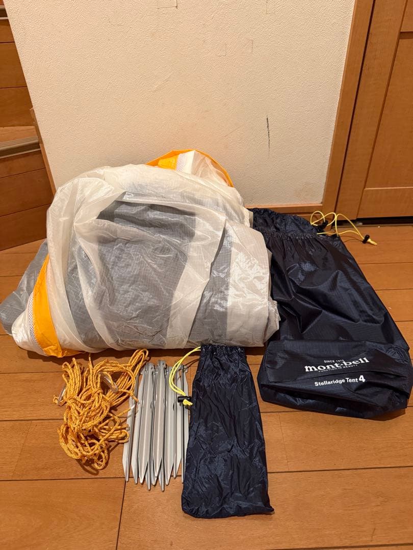 モンベル　ステラリッジ4スリーブ式 (テント、グランドシート、レインフライ)