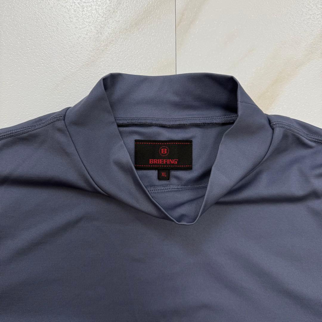美品✨️BRIEFING モックネック シャツ 半袖 バックロゴ メンズ XL