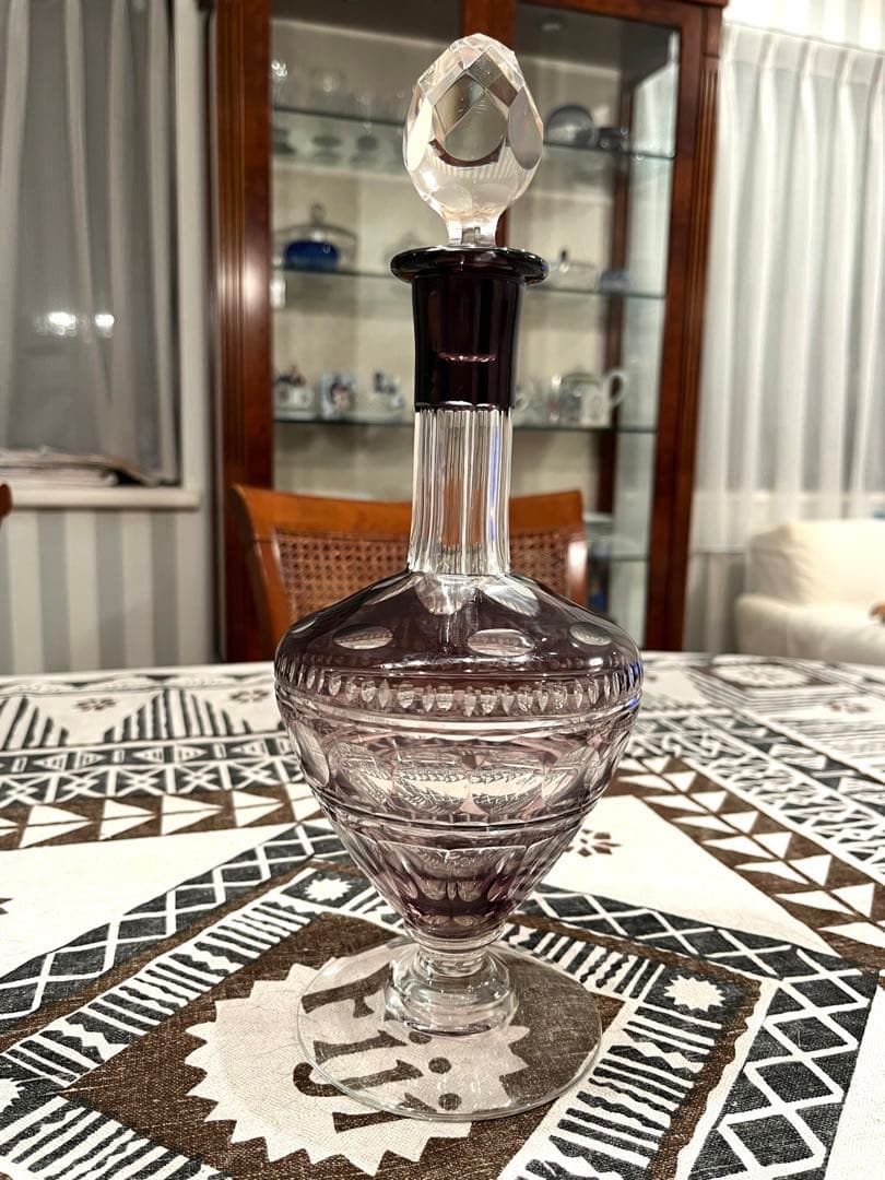 アンティーク　切子デキャンタ　明治末期から昭和初期