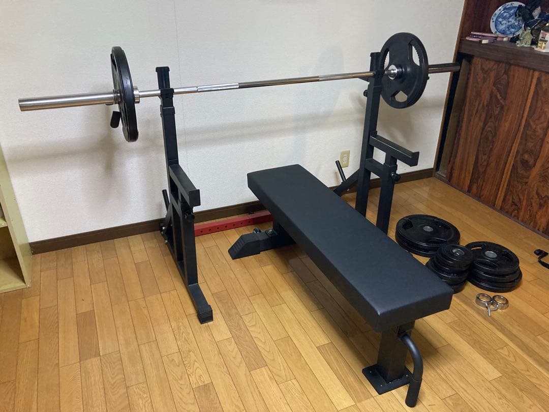 BODYMAKER バーベルセット　MAX195kg ベンチ・スタンド付き