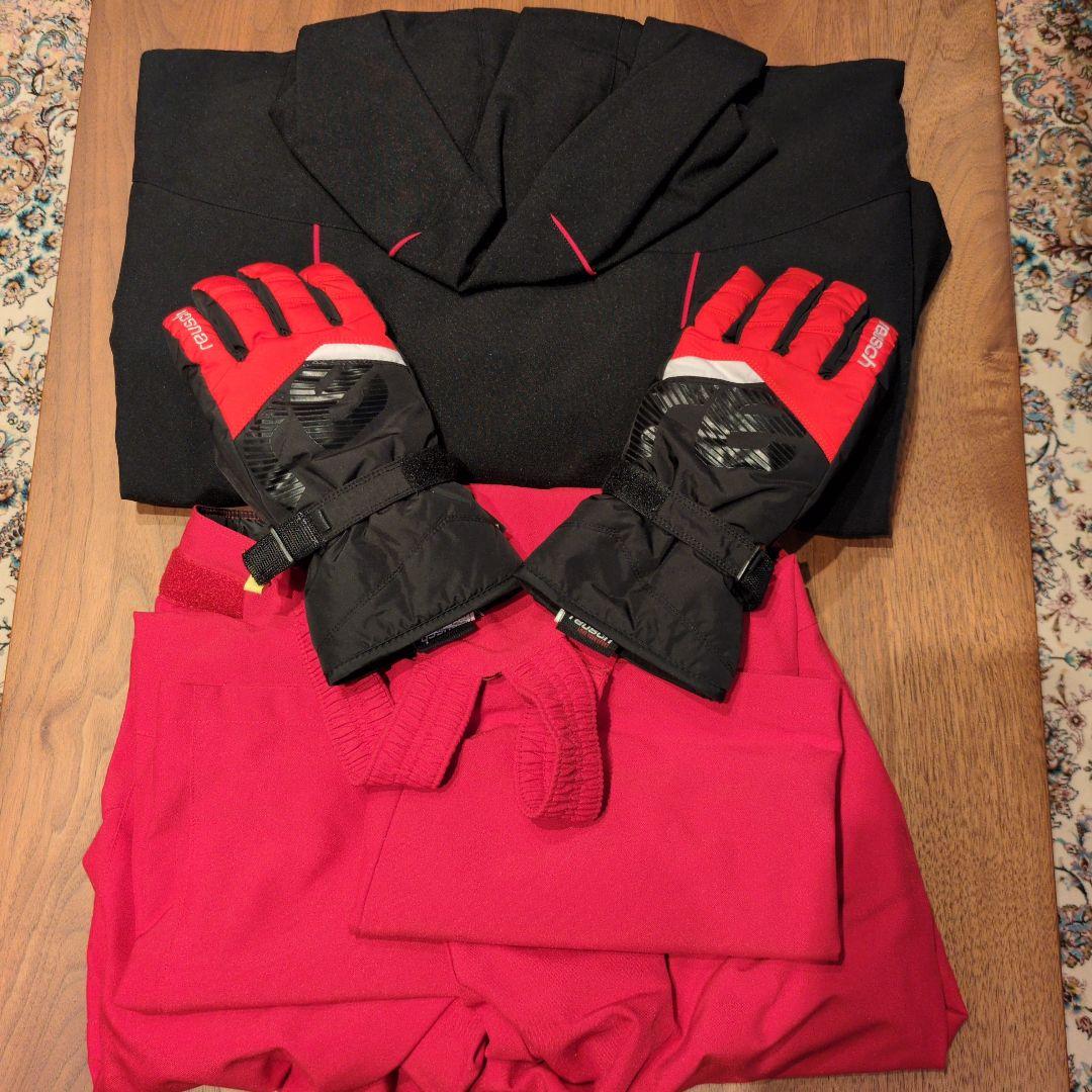 スキーウェア上下　手袋セット