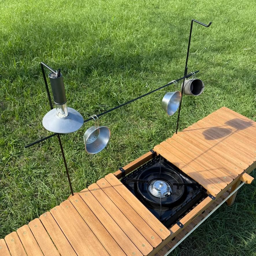 IGT対応 ウッドテーブル ラスティックパイン 真鍮 折たたみ キャンプテーブル