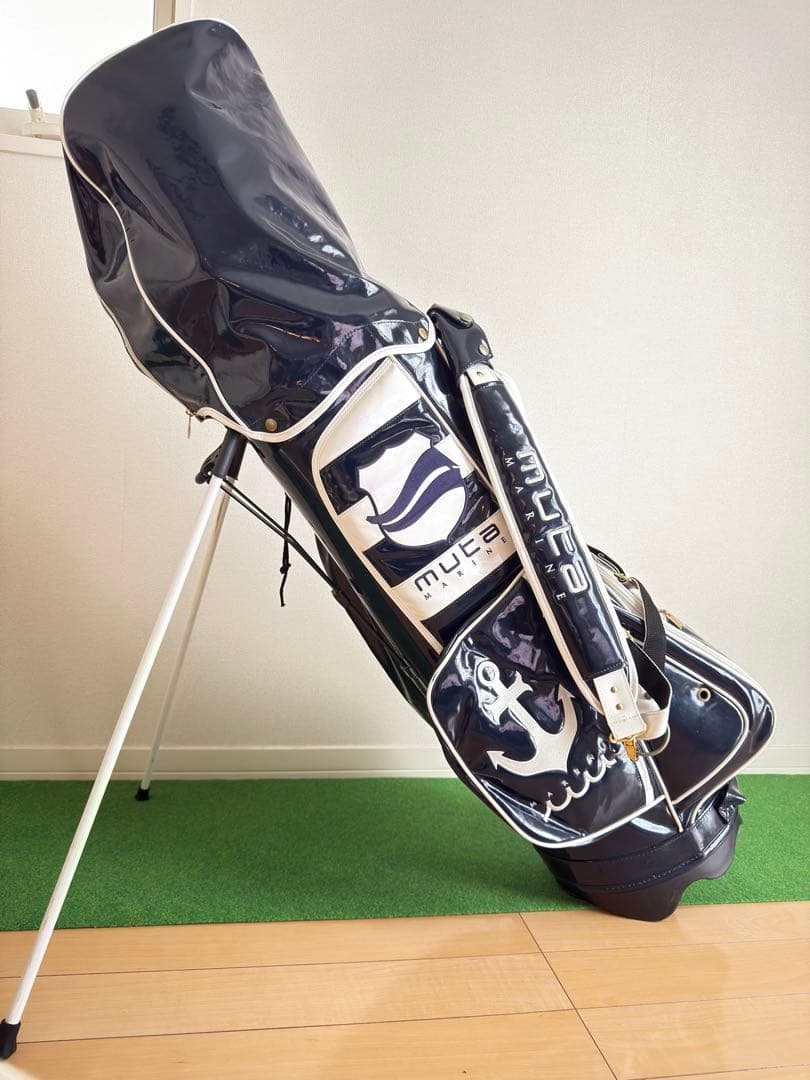 myfa ネイビー キャディバッグ　ヘッドカバー　セット　HC エナメル