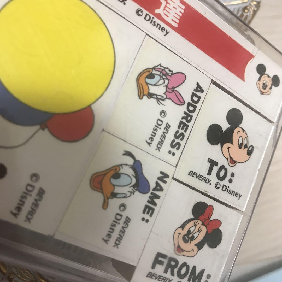 【希少】ディズニー　スタンプ　手紙　郵便　速達　曜日　日付　スタンプ台