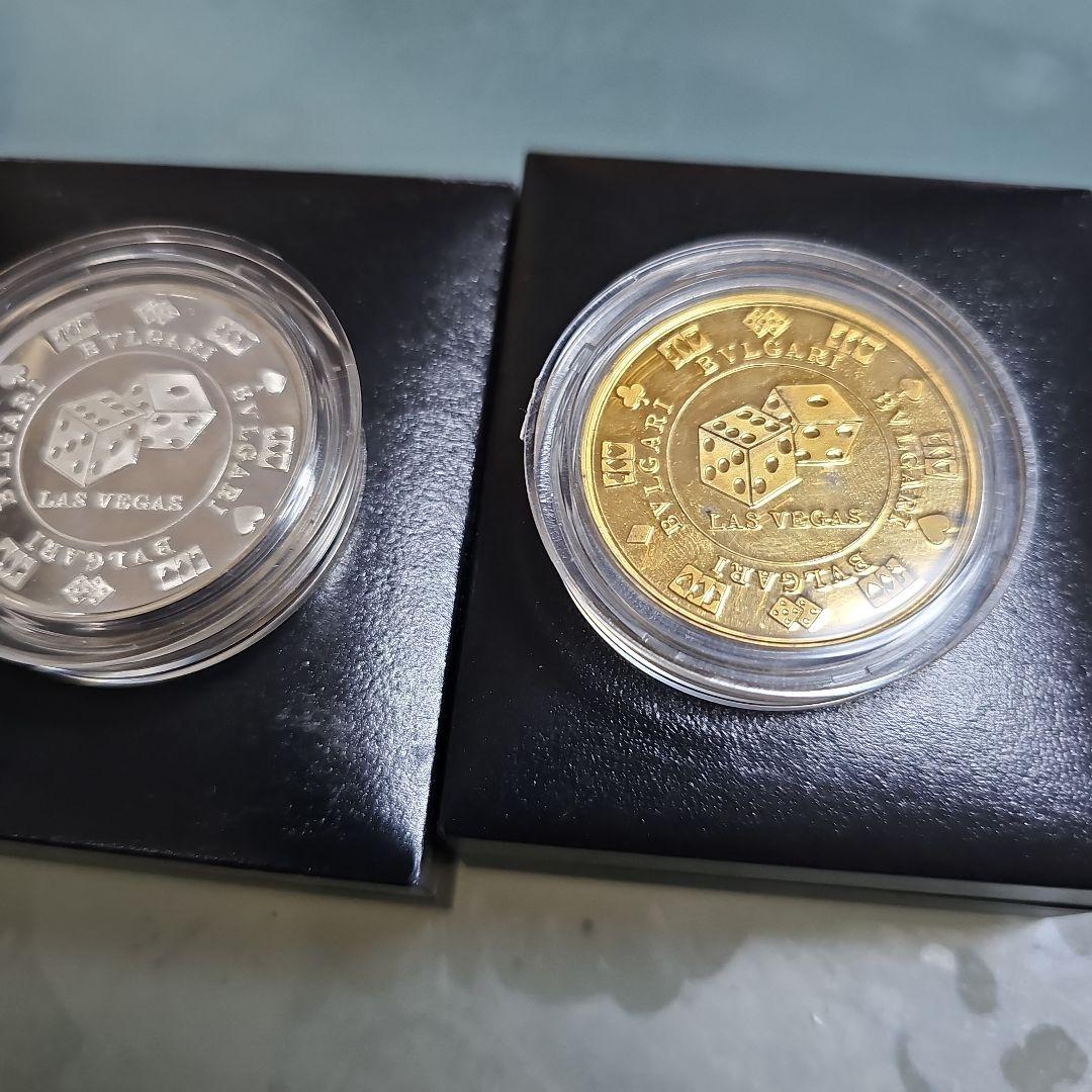 ラスベガスBVLGARI限定 サイコロデザイン金貨・銀貨2枚セット　シルバー高騰