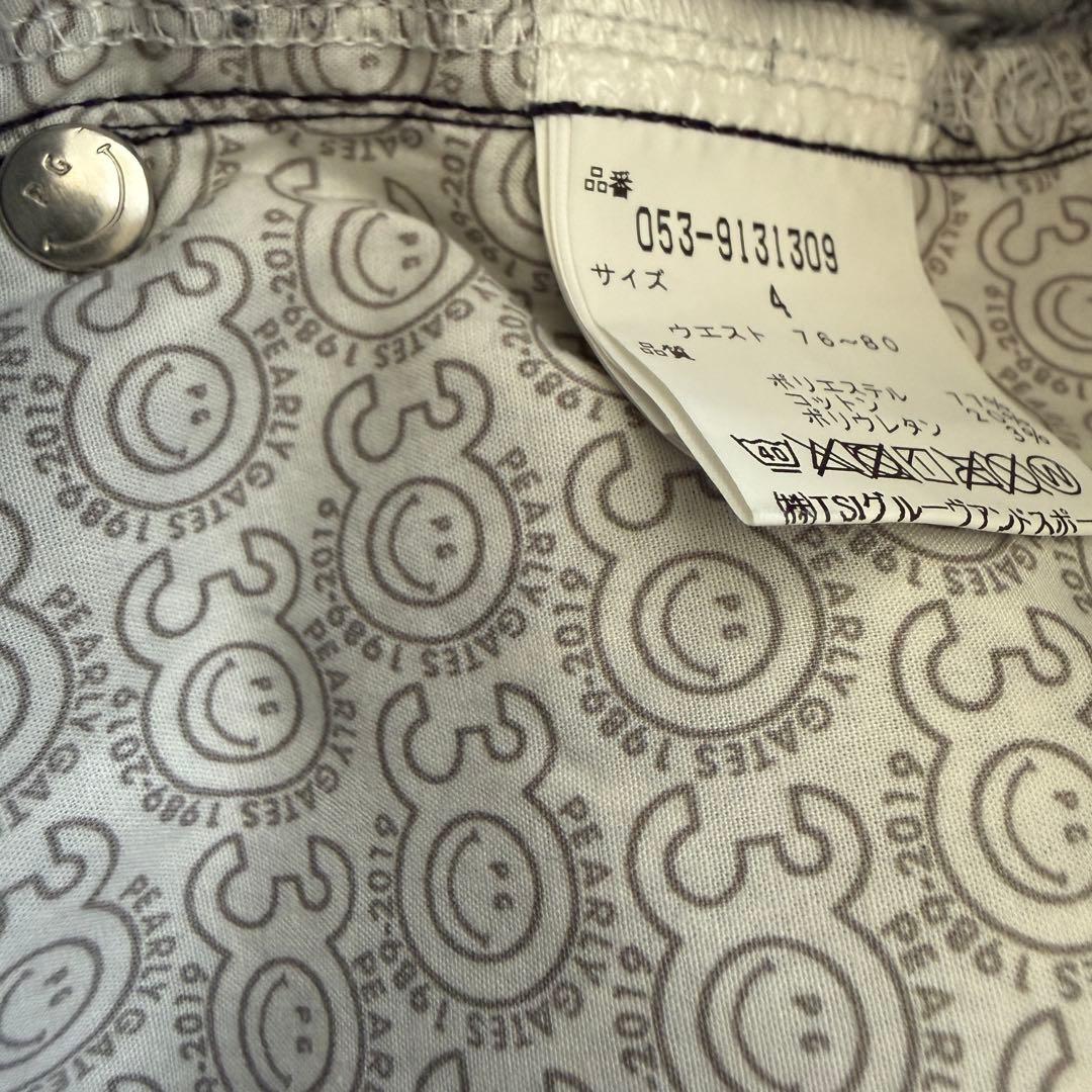 パーリーゲイツ　パンツ　総柄　M〜L相当　紺　ネイビー　白　ストレッチ素材　4