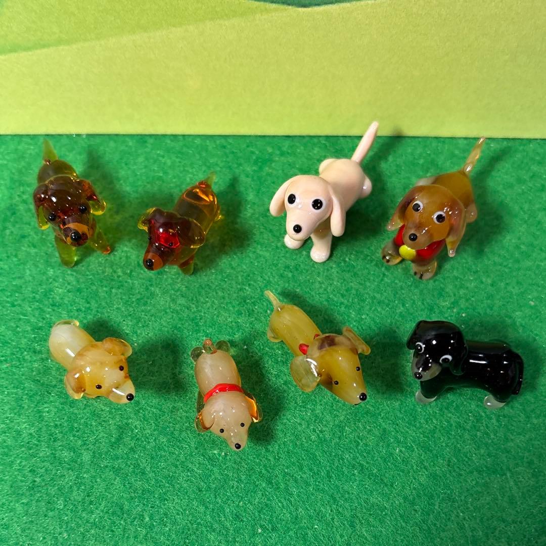 ダックスフンド　ガラス細工　ミニチュア