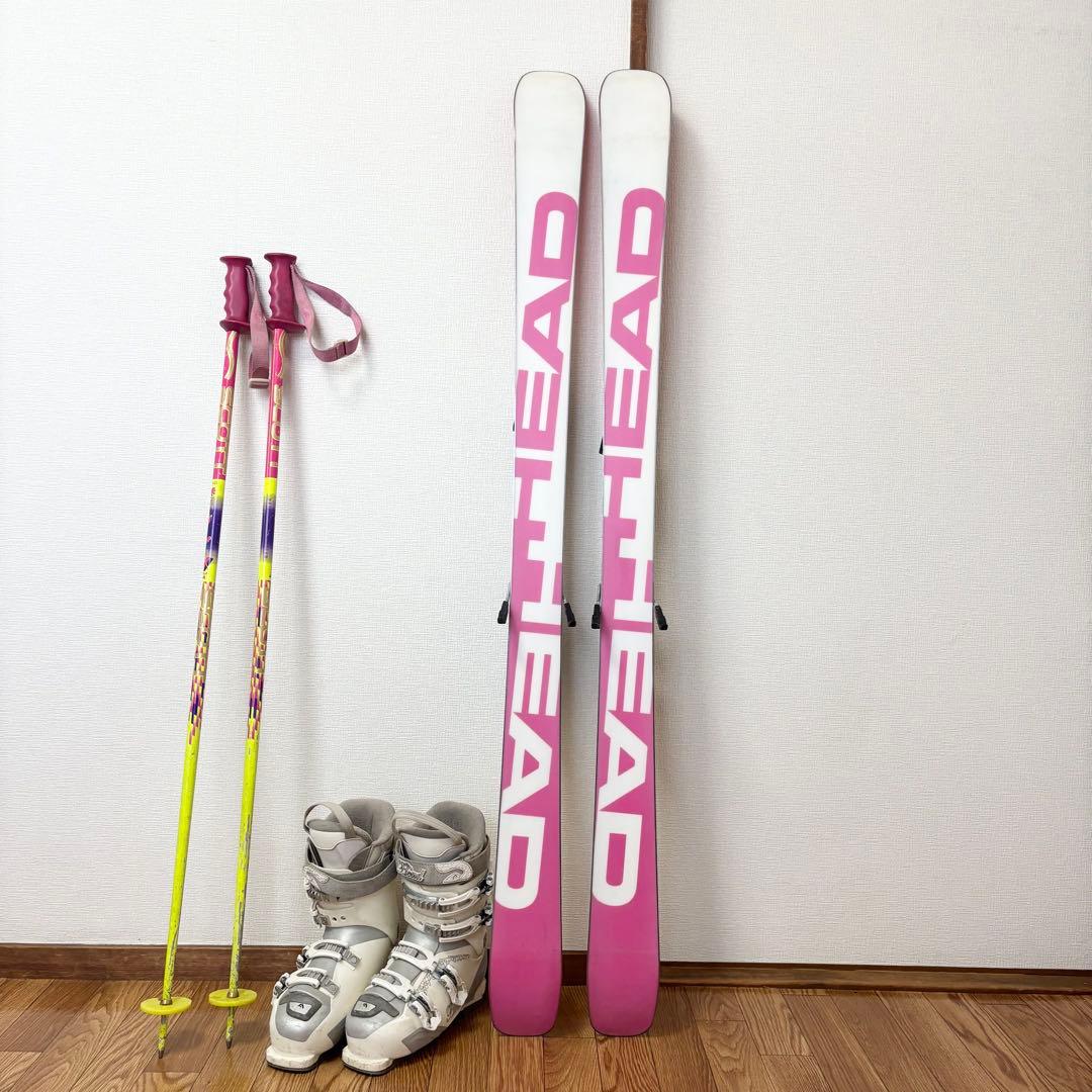 ■HEAD■女性用スキーセット■板145/靴24-24.5/ストック