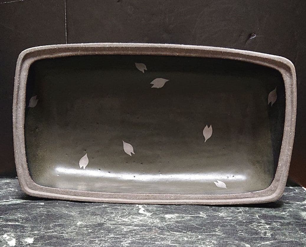 島田恭子　さくら文  陶筥 蓋物 陶箱  箱なし