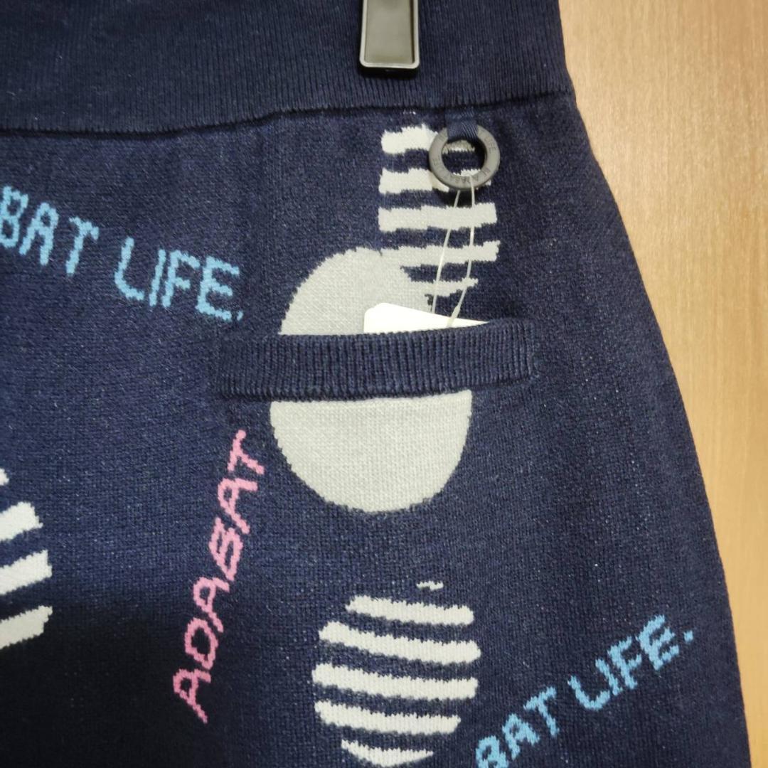 アダバット adabat ニットスカート ロゴ＆ドット 38 M 定価3万