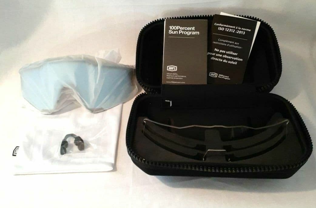 100% SPEEDCRAFT ブラック ブルー ワンハンドレッド サングラス