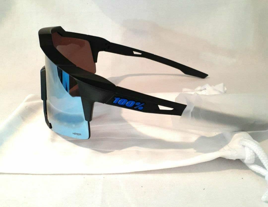 100% SPEEDCRAFT ブラック ブルー ワンハンドレッド サングラス