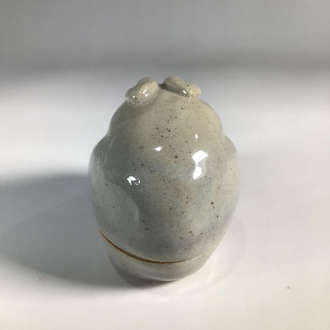 Ｎ２５１　香合　『膳所焼』『陽炎園造』『久田宗也　尋牛斎　箱書』『兎香合』　共箱