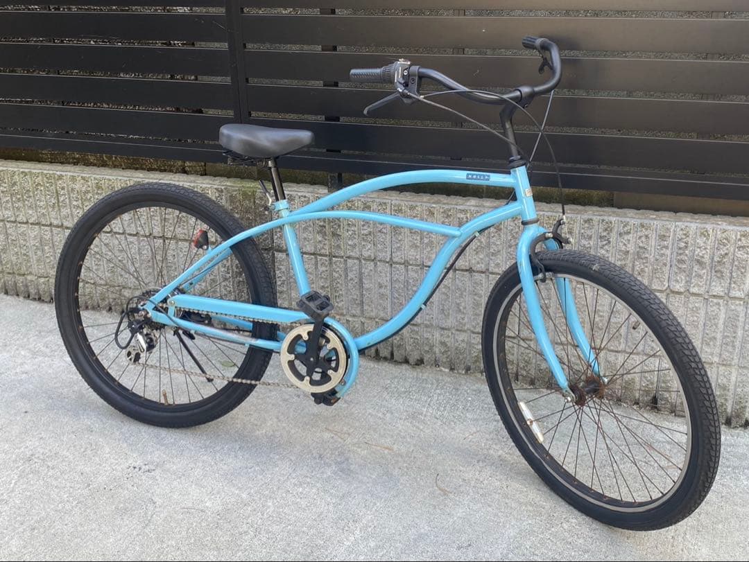 【引き取り限定】HOLLY ビーチクルーザー 26インチ 6段ギア ヴィンテージ