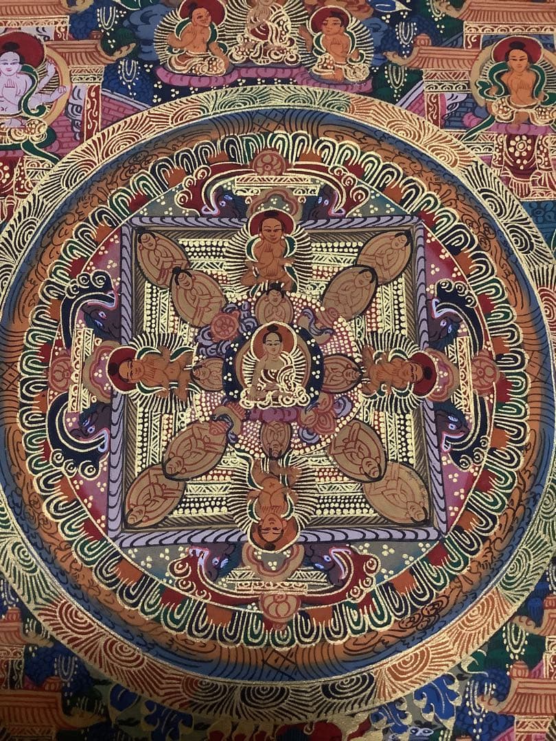 《 チベット密教　新品　1点物 》 手描き　曼荼羅　仏陀　釈迦　仏画　仏教　e6