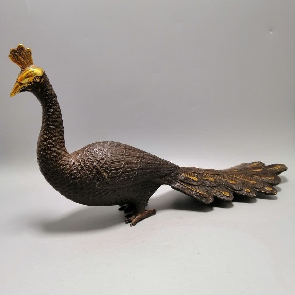 銅器 孔雀 装飾品 工芸品 置物