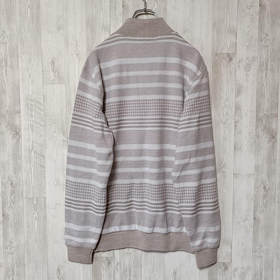 新品 カステルバジャック ハーフジップ セーター L 星柄 ベージュ ゴルフ