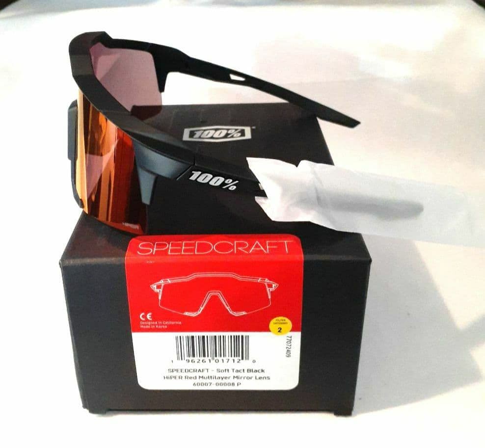 最新版 100% SPEEDCRAFT ブラック ワンハンドレッド サングラス