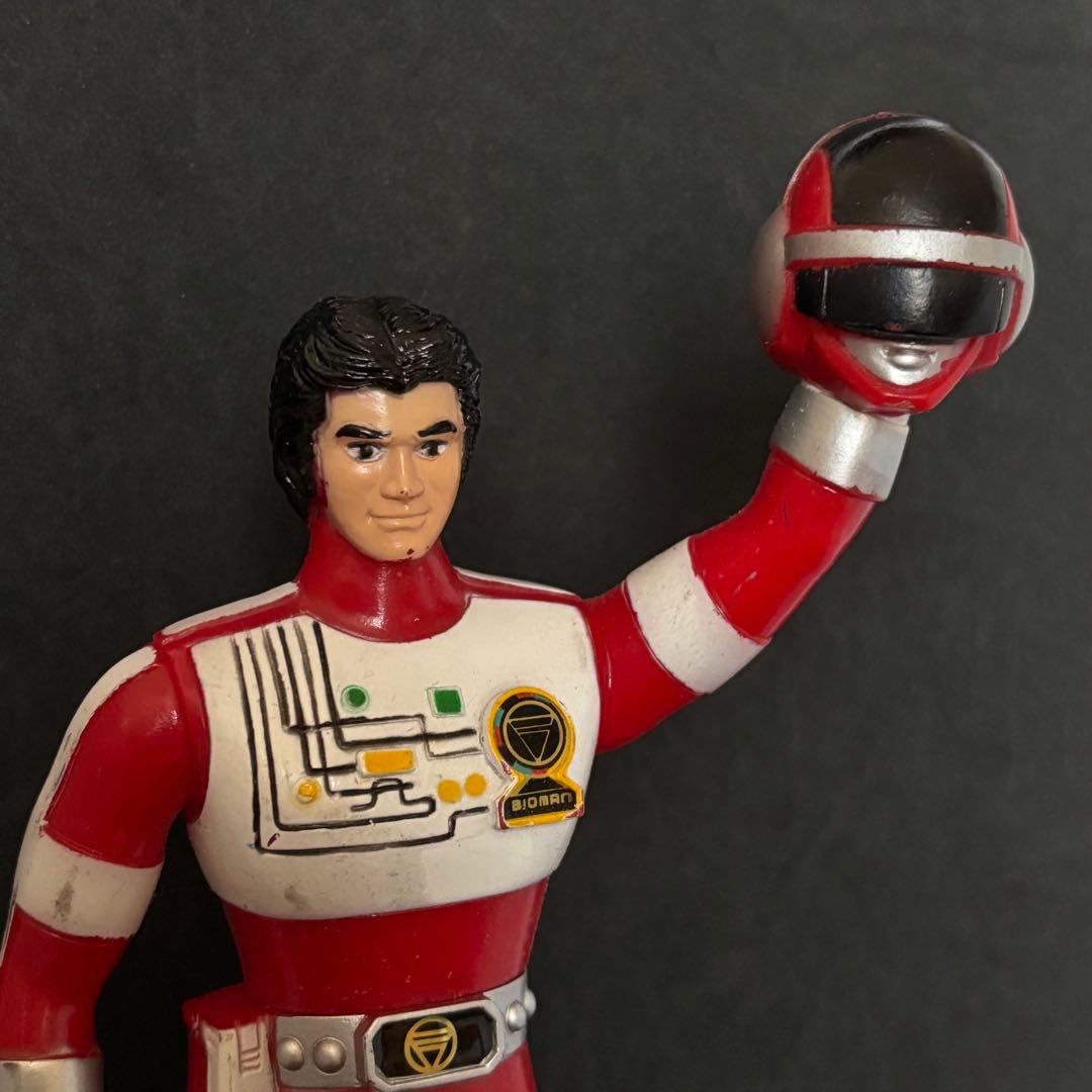 希少 バンダイ 超電子バイオマン バイオレッド 面取れソフビ