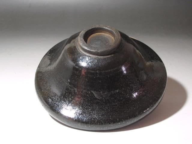 ☆　時代　天目茶碗　苔むしろ　表千家　十三代　即中斎の花押がございます☆y537