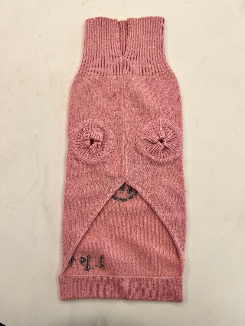 ルシアンペラフィネ　カシミア　スカル　犬服 Sサイズ ピンク