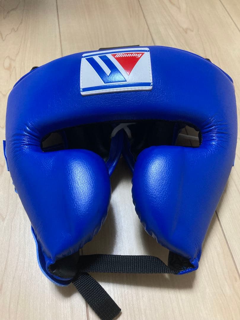 Winning 青 ヘッドギア Mサイズ　名前入り