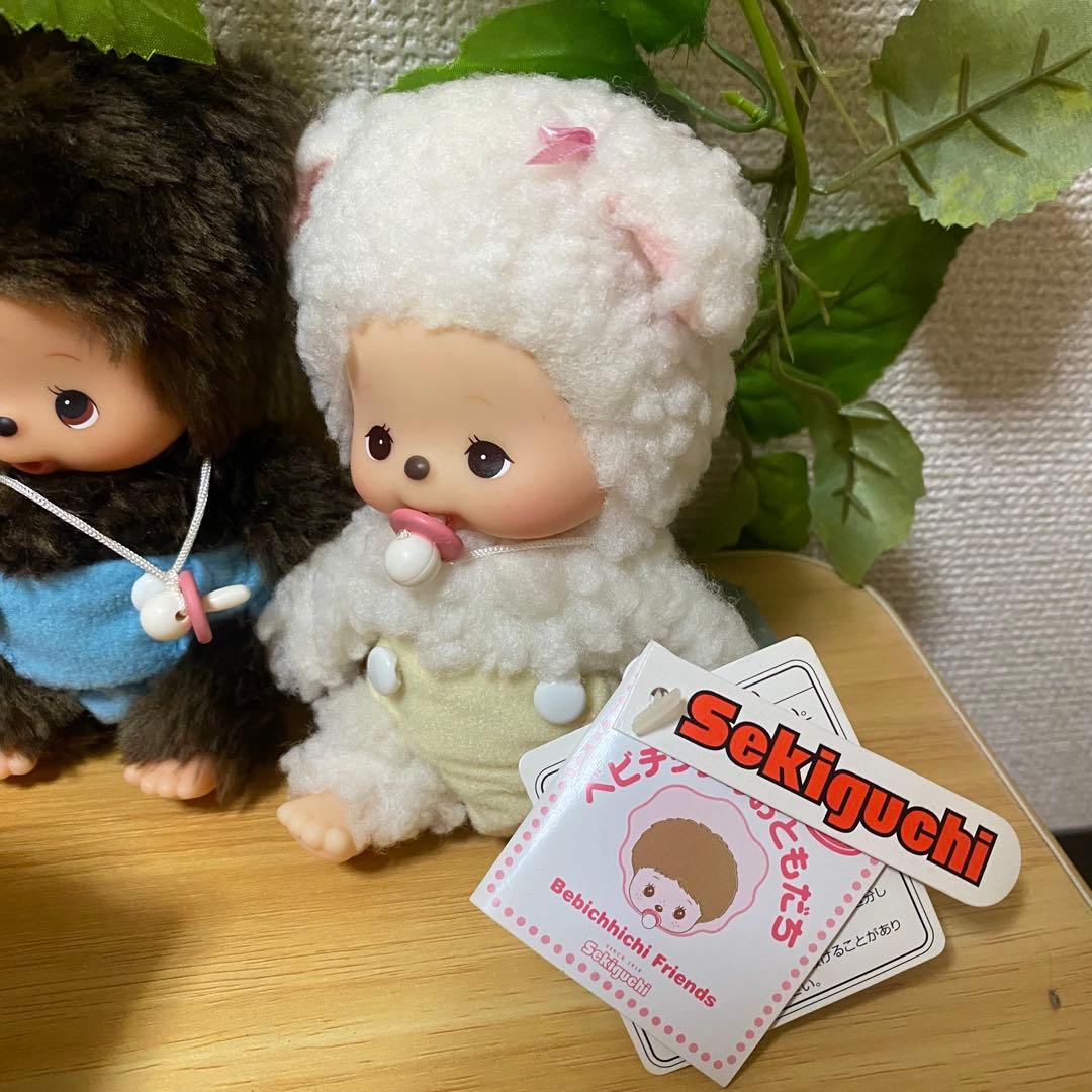 希少 モンチッチベビチッチのお友達イヌタヌキネコクマヒツジのメルウサギぬいぐるみ