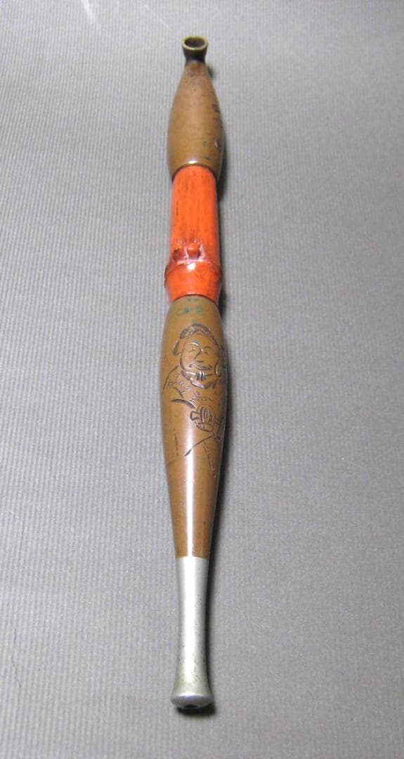 煙管　時代物　けんか煙管　29ｃｍ　喫煙具　恵比寿　鼠　小判　人物　戎　彫金