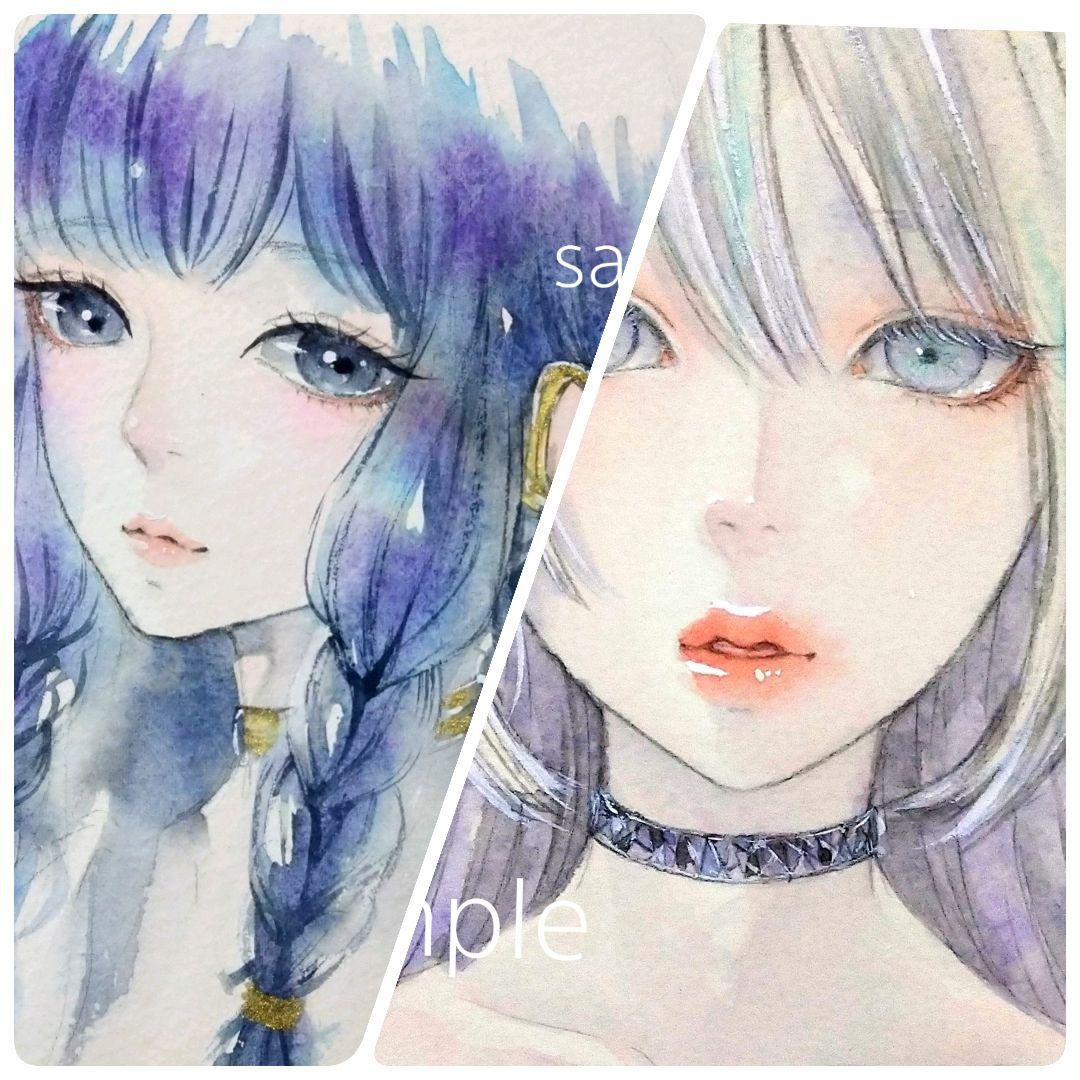 24417A 絵画 手描きイラスト　水彩画　ファンタジー　オリジナル