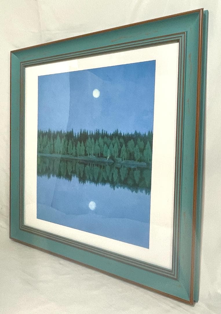【新品】東山魁夷「二つの月」 ポスター　複製画　日本画　大サイズ額付　48×48