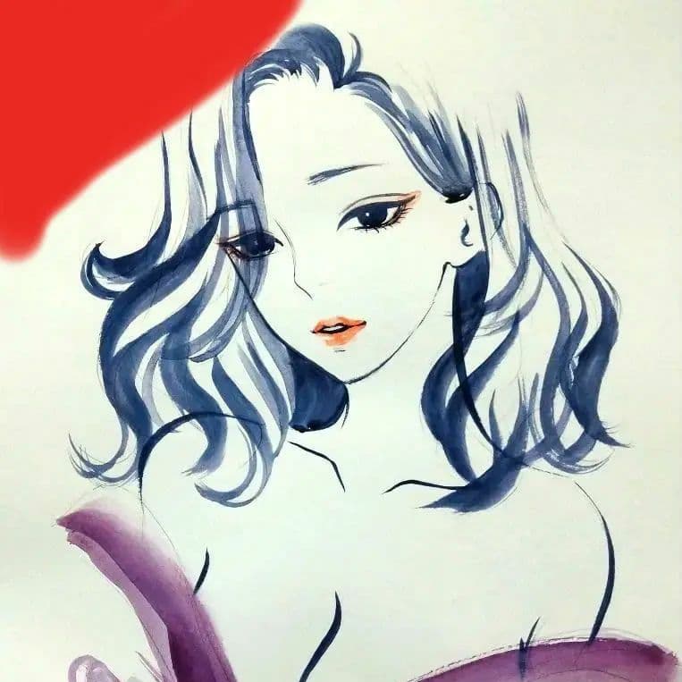 24526G 肉筆原画　手描きイラスト　ドローイング　美人画