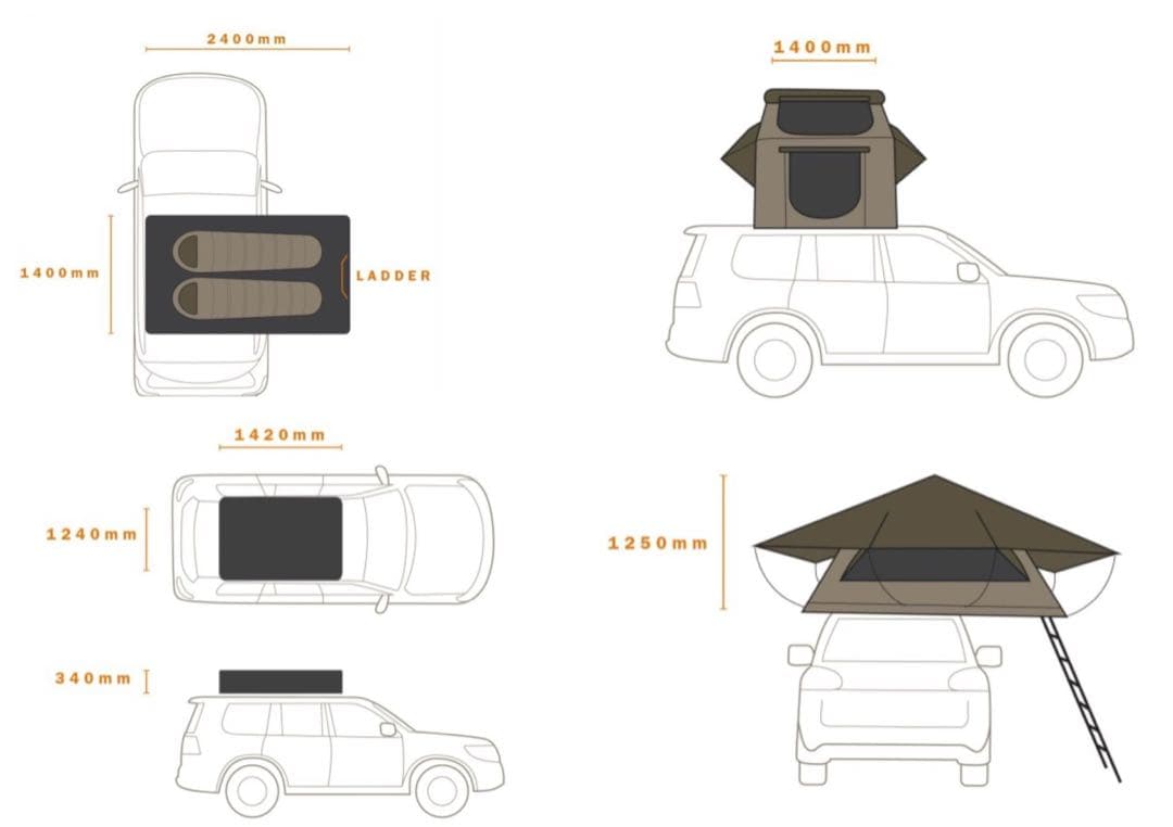 ダーチDARCHE INTREPIDOR1400 ルーフトップテント