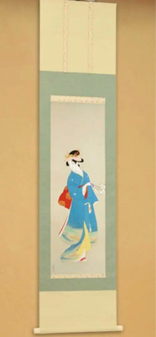 上村松園　春信　掛け軸