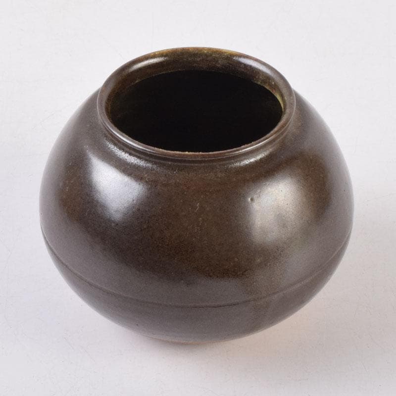 茶道具　膳所焼　淡海ぜぜ　平茶入　仕覆付　宗達極書付箱　M　8488