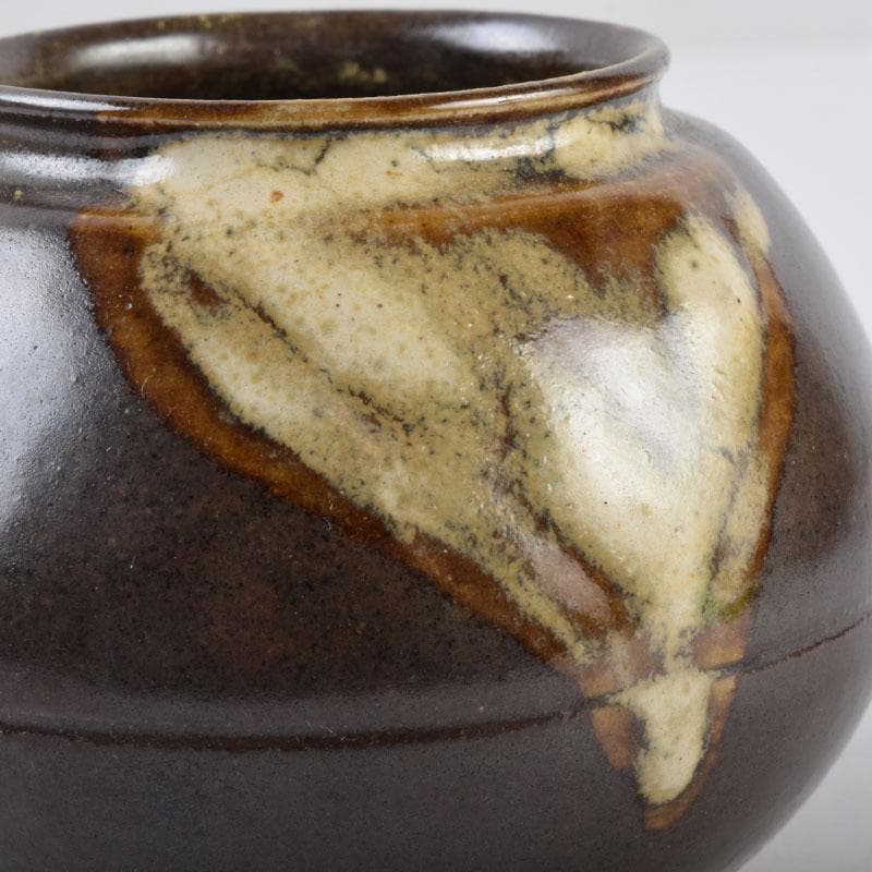 茶道具　膳所焼　淡海ぜぜ　平茶入　仕覆付　宗達極書付箱　M　8488