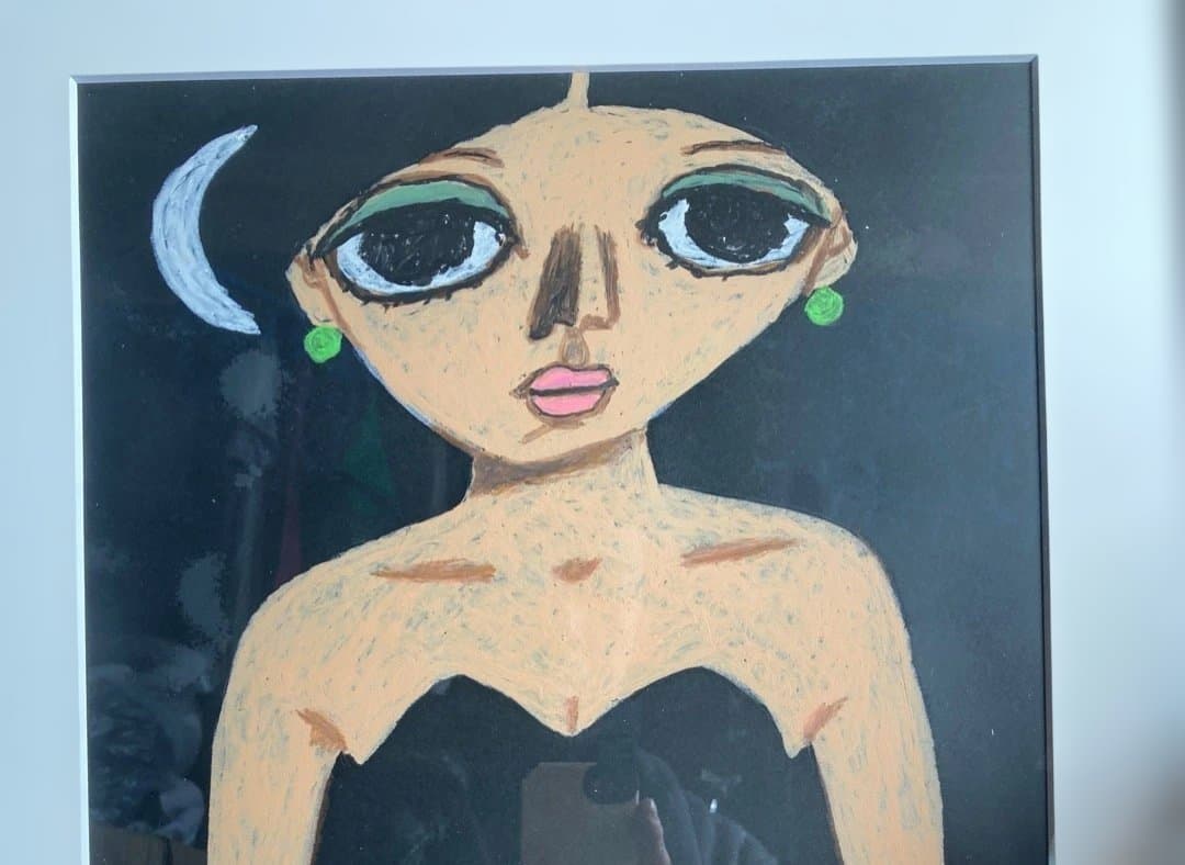 新品直筆絵画『原マスミ／黒ガーター』豪華（大衣）額付