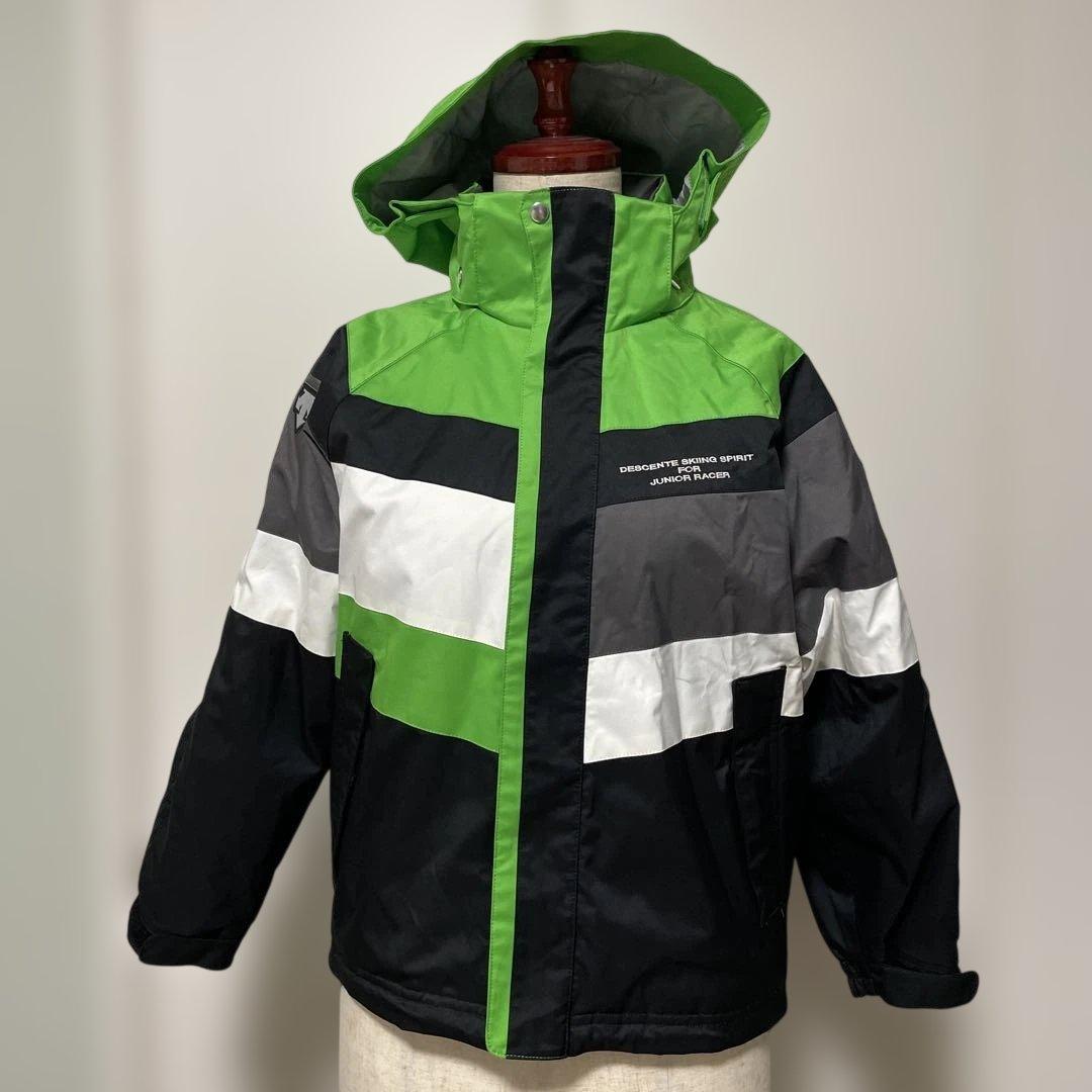 DESCENTE 子供用スキーウェア　上下セット　ライムグリーン&ブラック