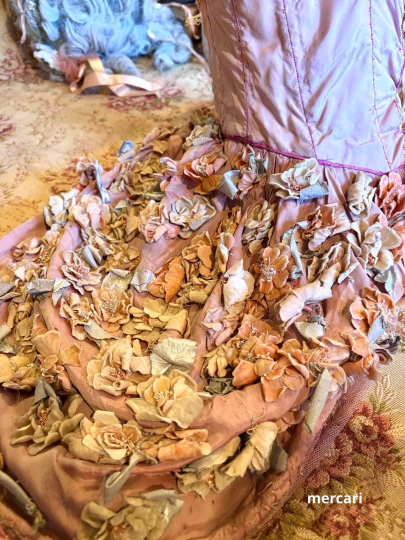 ★SALE★フランス アンティーク　稀少　布花　パニエ　クリノリン