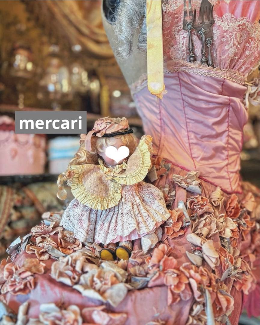 ★SALE★フランス アンティーク　稀少　布花　パニエ　クリノリン