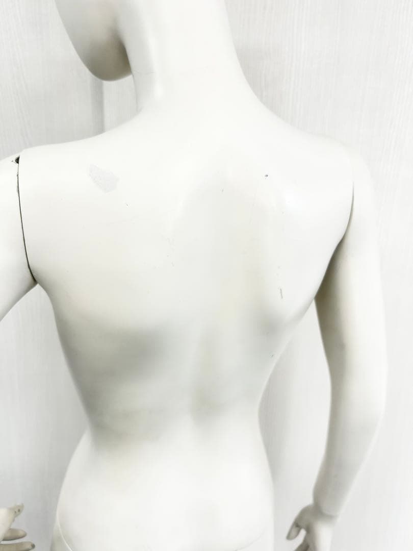 【美品】 婦人全身マネキン ホワイト ＋ ガラス製足受けベース付き