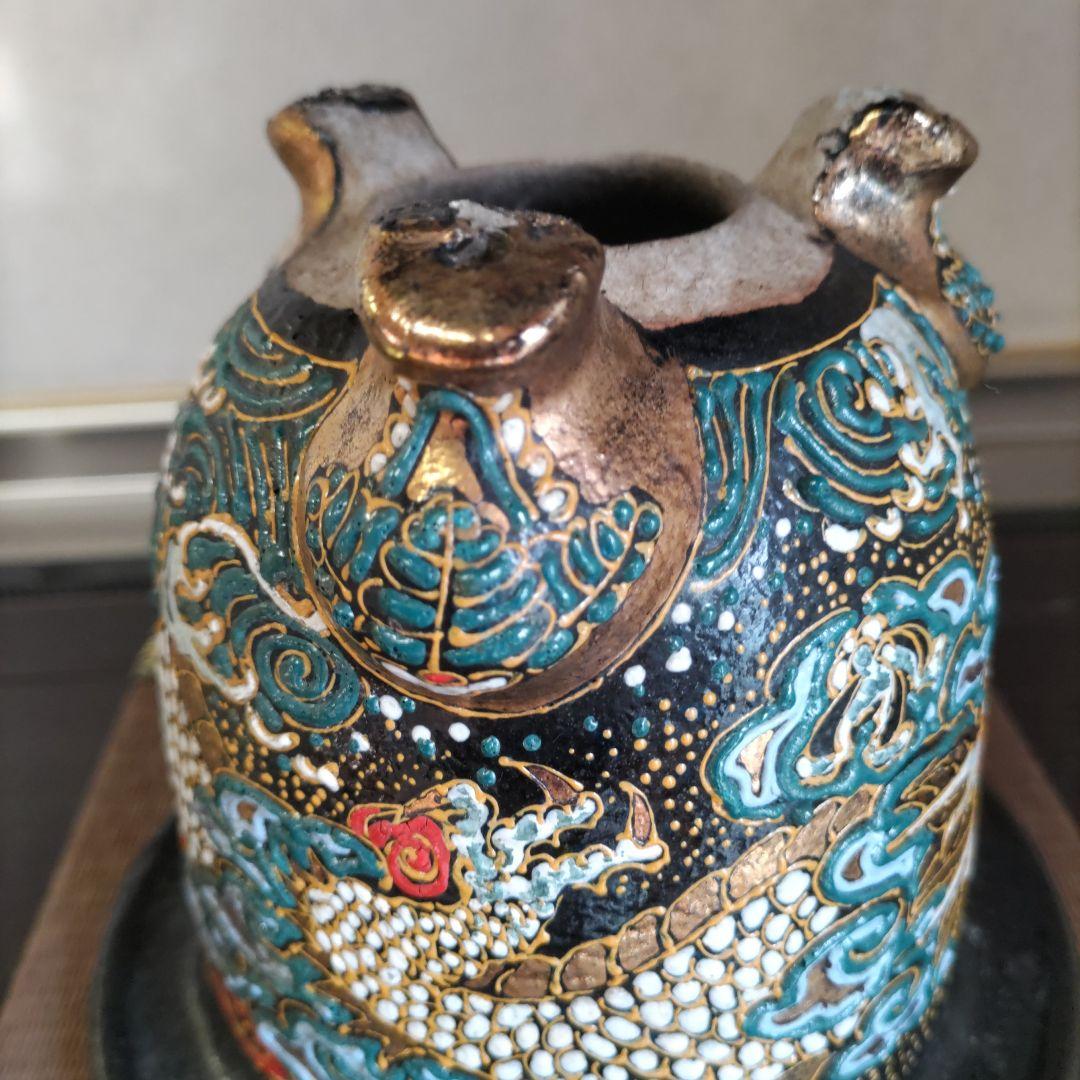 万年青鉢、 金彩龍図 、蘭鉢 、盆栽鉢 植木鉢、 東洋ラン 鉢、時代物、未使用鉢