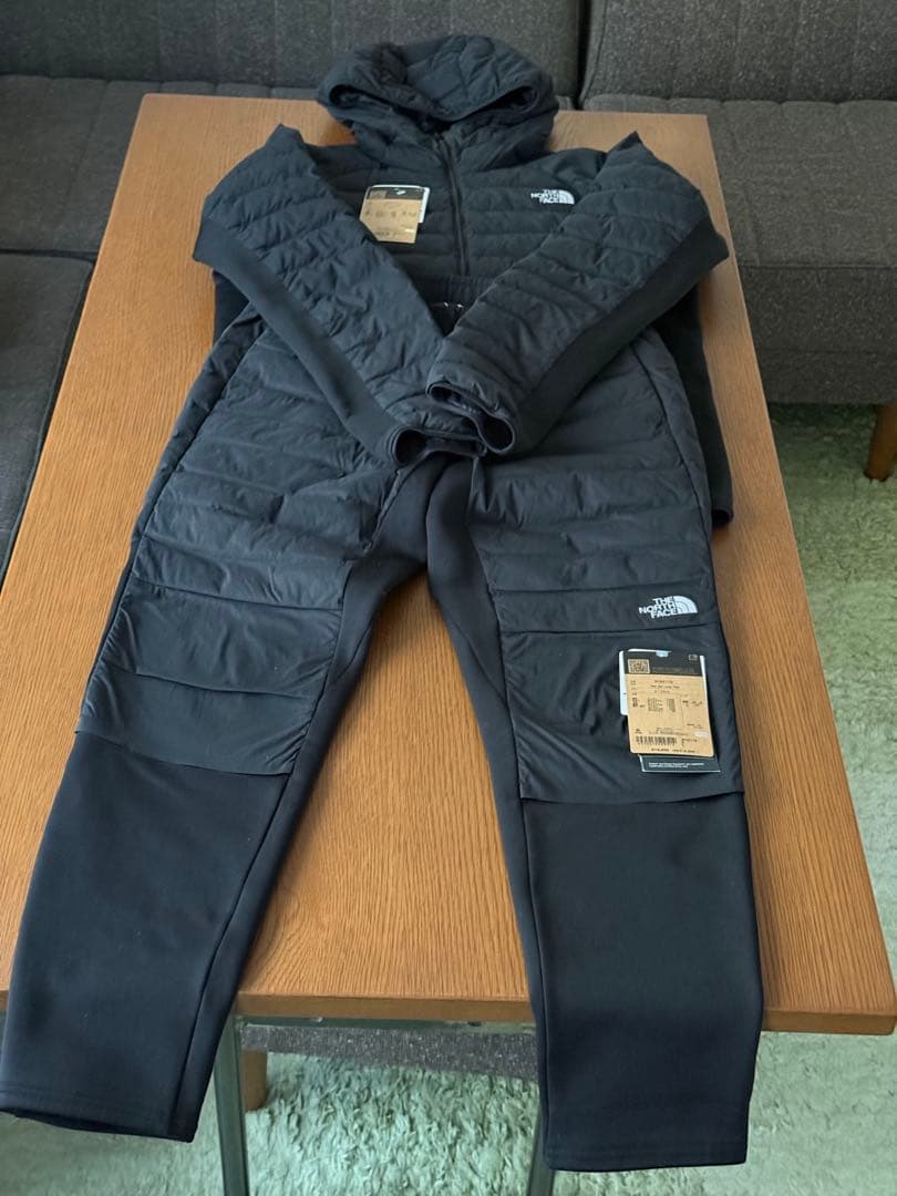 しんご 上下 ノースフェイス レッドラン フーディ パンツ ブラック L