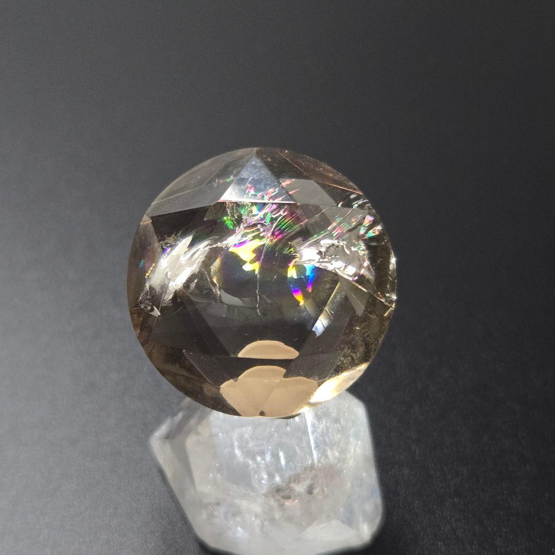 【宝石質/最強品質】虹入スモーキークォーツ＊希少カット＊　天然石 パワーストーン