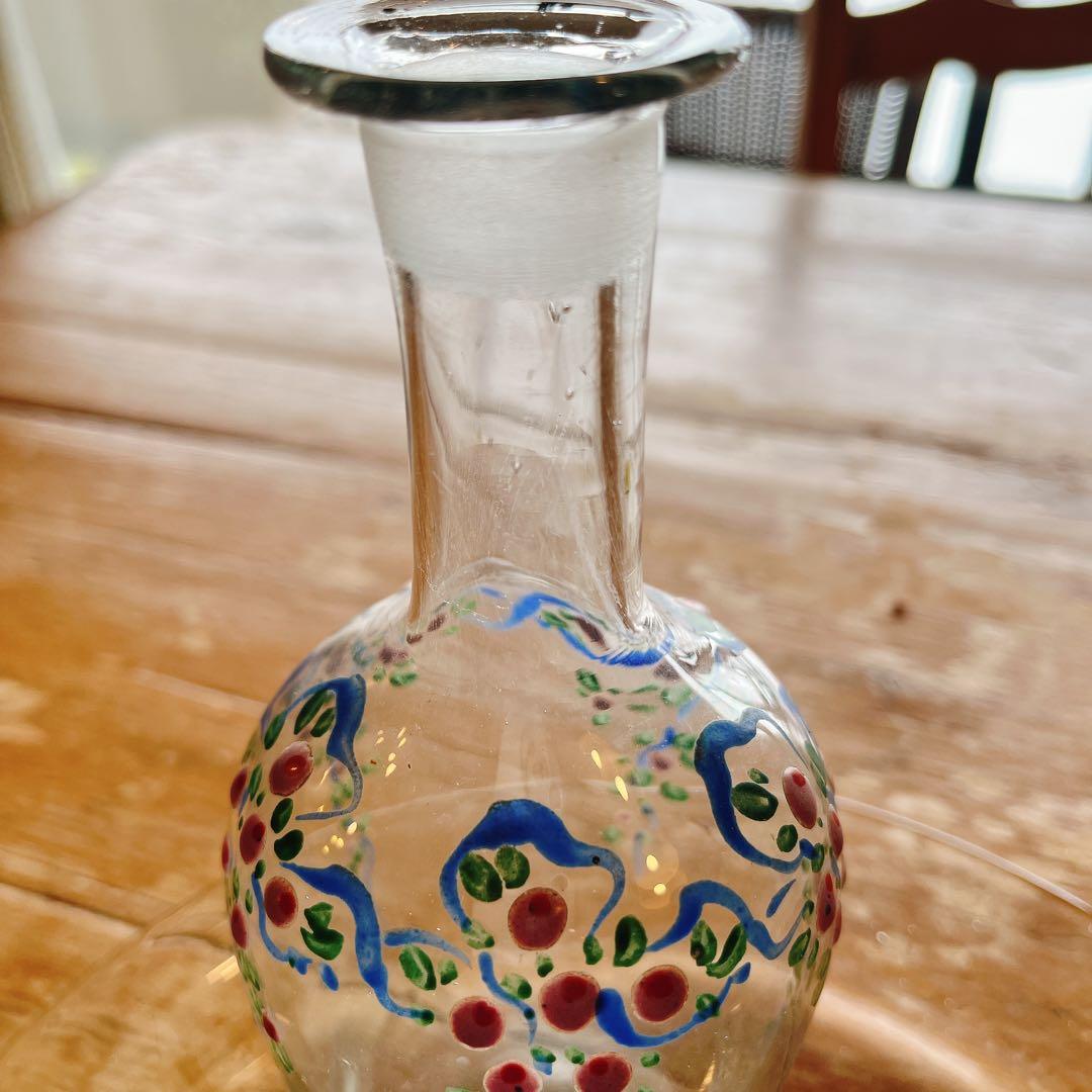 エナメル手描きの花柄が可愛いリキュールグラスSET